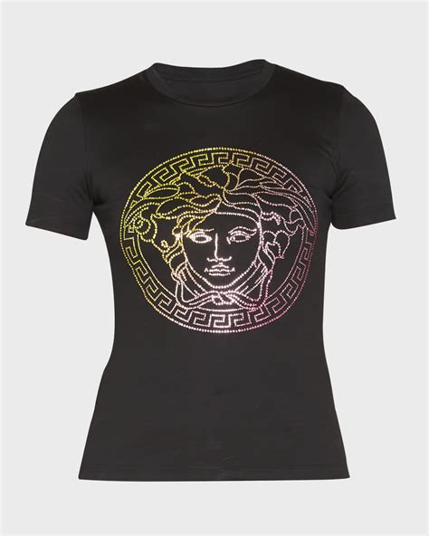 t shirt versace strass|Versace Rainbow Strass Medusa Logo T.